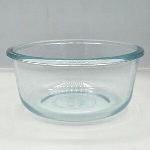 Pyrex 7201R Clear Glass 4-Cup Round Food Storage Replacement Bowl No Lid USA